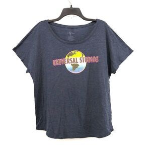 Universal Studios Shirt Women Size 2XL Blue Short Sleeve Round Neck Pullover Top